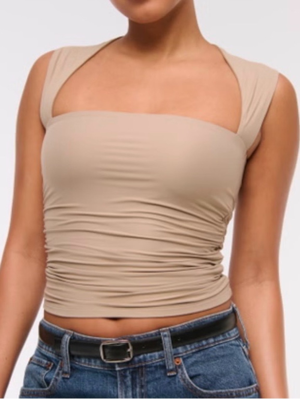 Abercrombie & Finch Ava Soft Matte Seamless Top - Olive Green. NWT - Picture 2 of 7